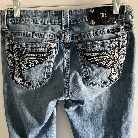 Miss Me Blue Signature Boot Jeans 31" X 32.5" Cotton Denim READ - Picture 7 of 16